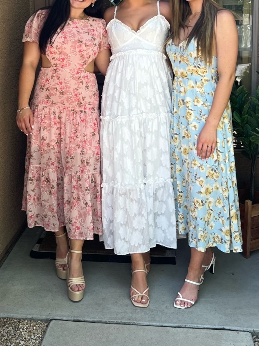 Petal & Pup White Lace Tiered Maxi Dress